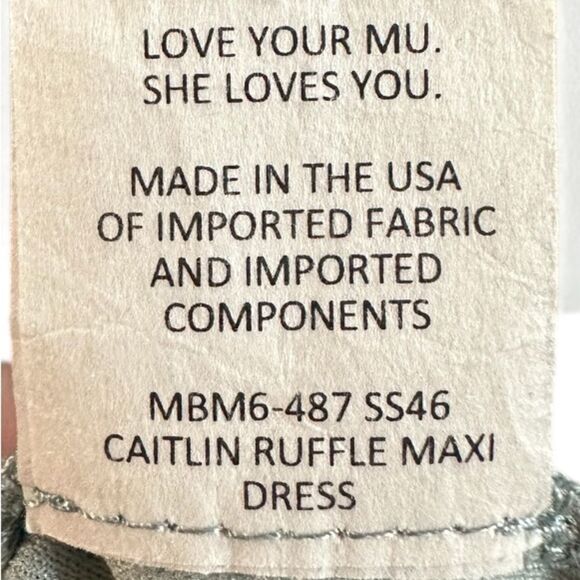 Show Me Your MuMu Blue/Gray/Green Caitlin Ruffled Maxi Dress. Size Large - Picture 7 of 8